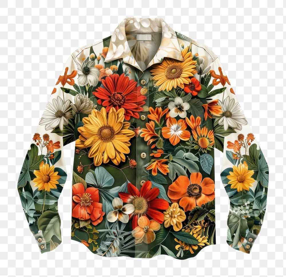 PNG Flower Collage shirt Clothe pattern flower clothing.