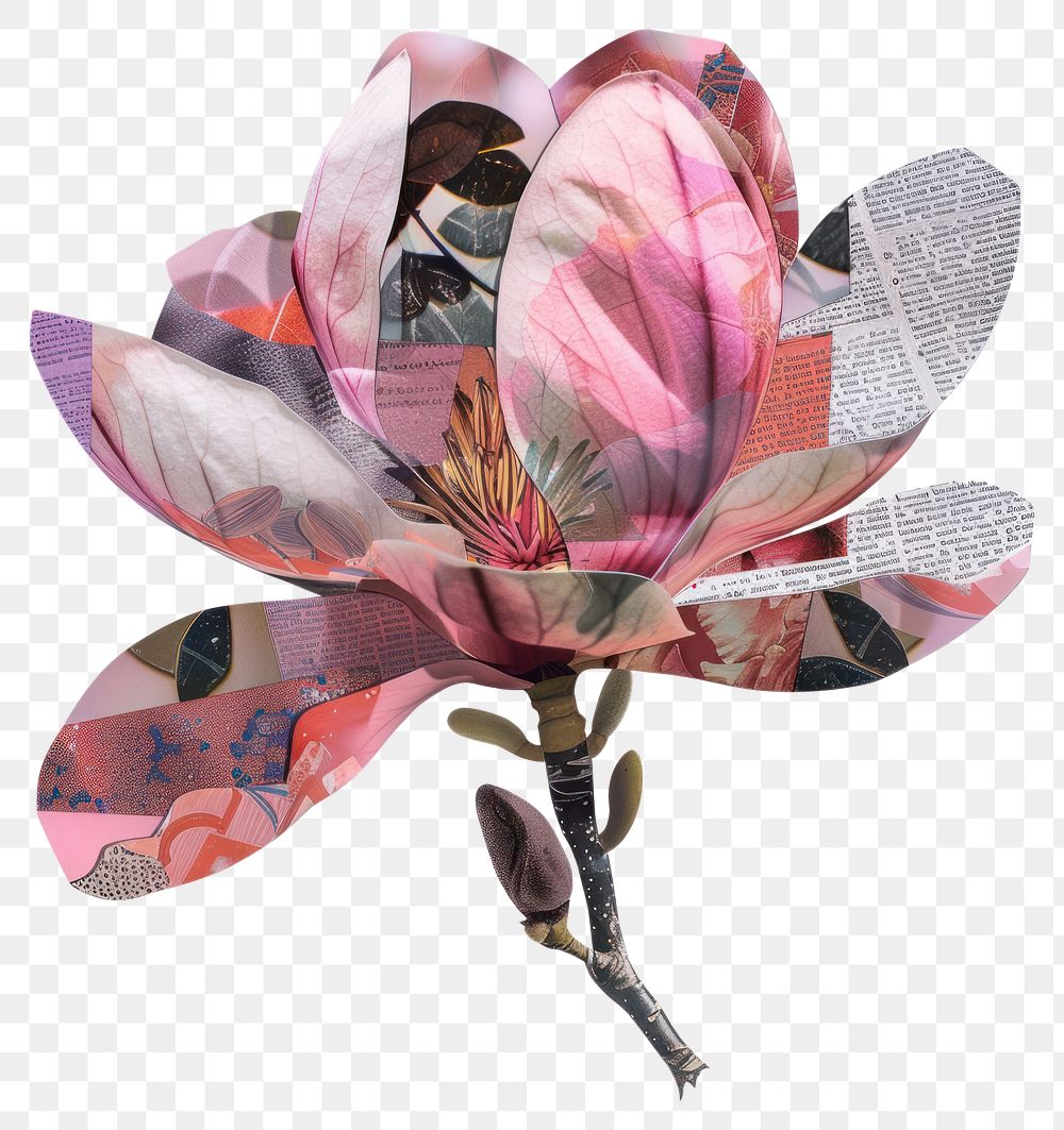 PNG Flower Collage Magnolia shaped flower invertebrate clothing.