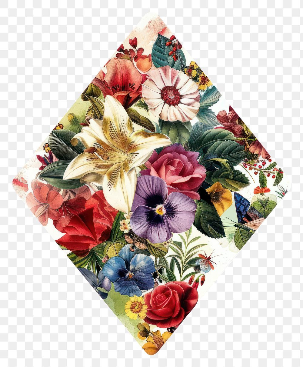PNG Flower Collage Square Diamonds shaped pattern collage flower.