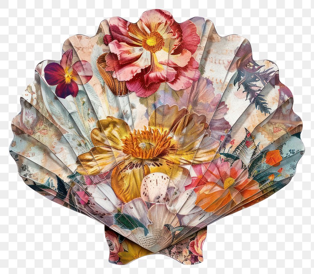 PNG Flower Collage shell shaped invertebrate accessories accessory.