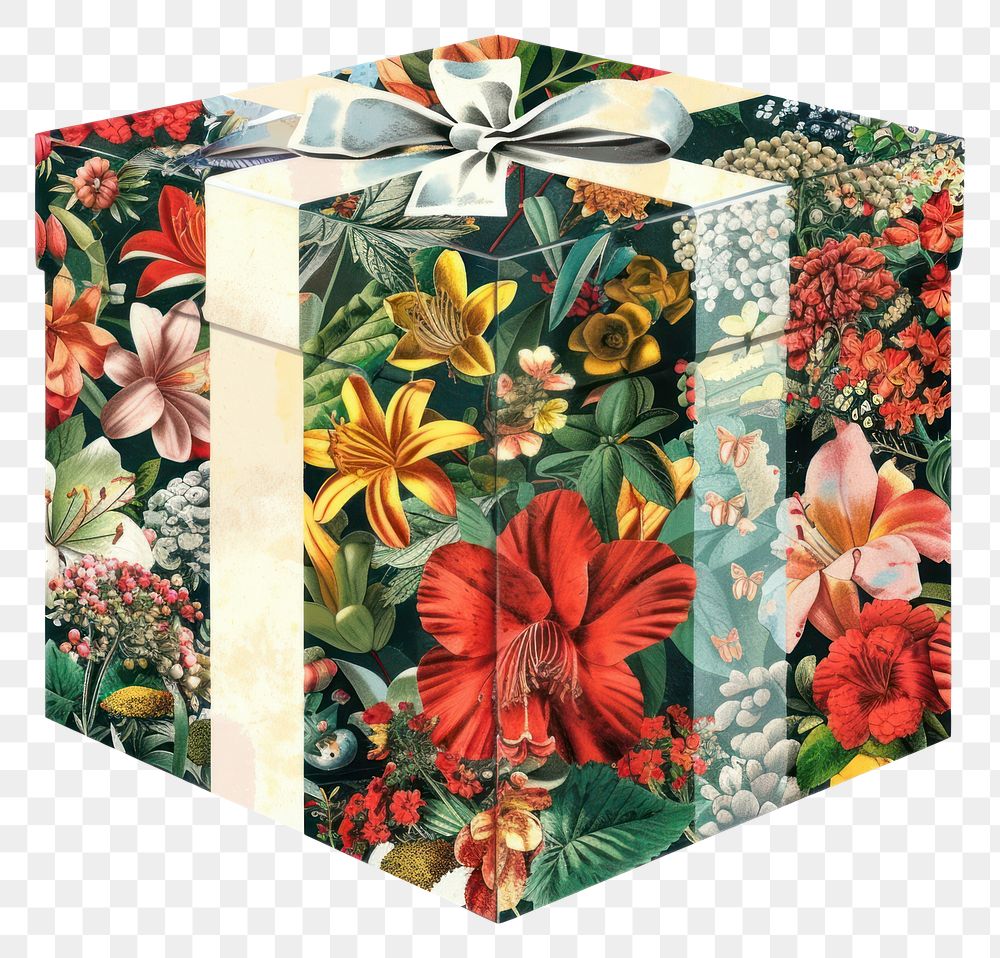 PNG  Flower Collage gift box flower letterbox blossom.
