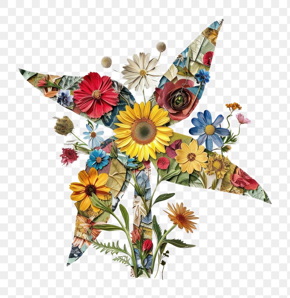 PNG Flower Collage Windmill Ecology pattern collage flower.
