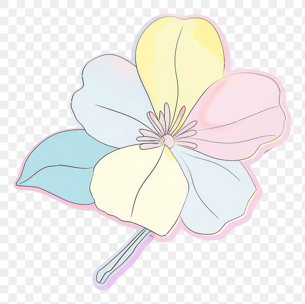 PNG  Screen printing sticker flower illustrated blossom anemone.