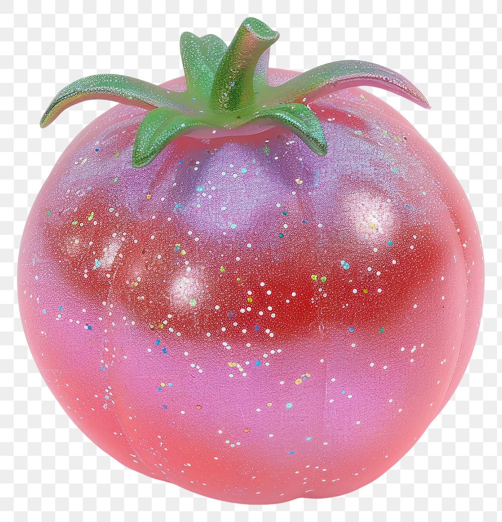 PNG 3d jelly glitter tomato vegetable produce plant.