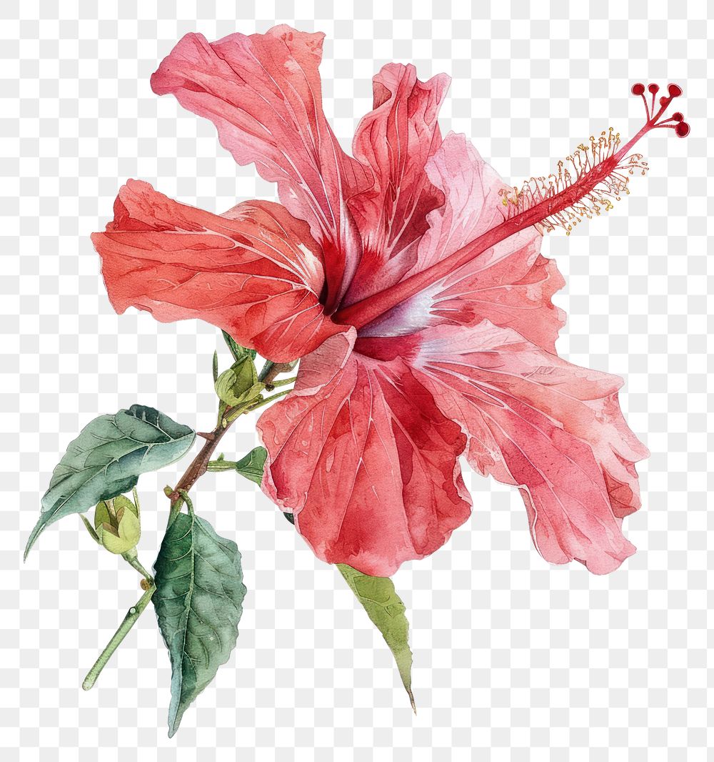 PNG  Hibiscus blossom flower plant.