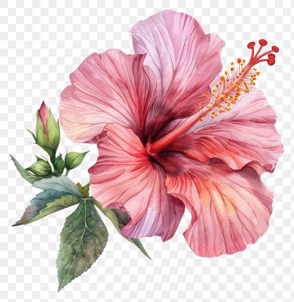 PNG  Hibiscus blossom flower plant.