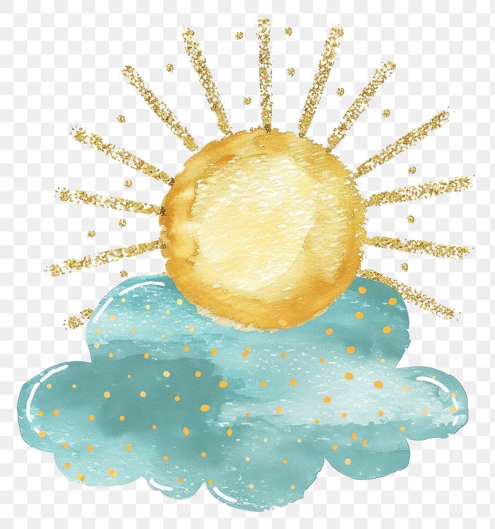 PNG Drawing of the sun and cloud accessories accessory painting.