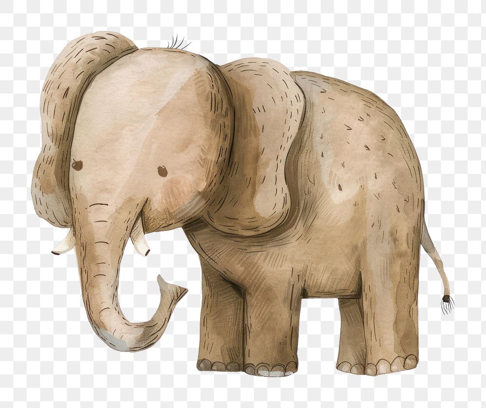 PNG Elephant boho style art wildlife animal mammal.