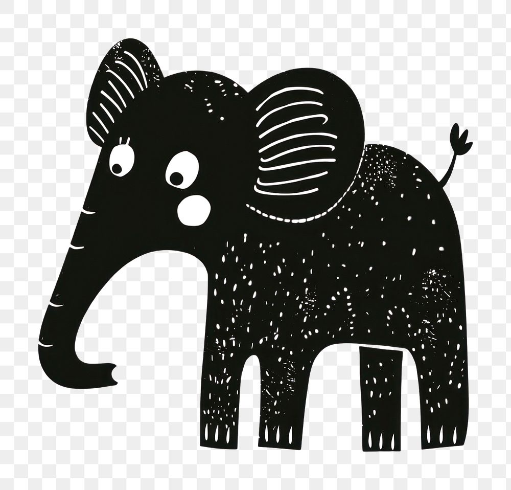 PNG Fun illustration cute elephant art illustrated wildlife.