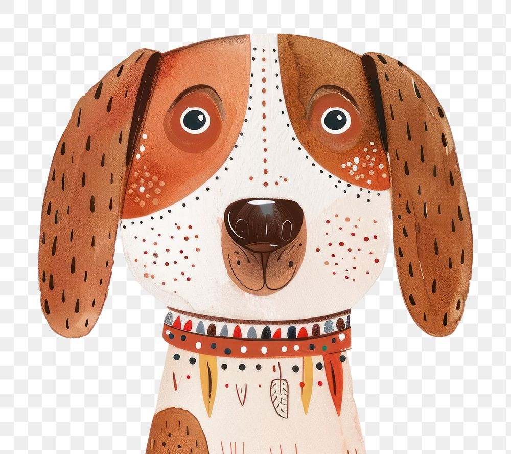 PNG Aesthetic dog in boho art nutcracker outdoors.