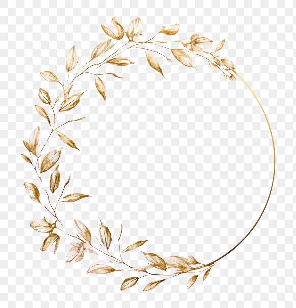 PNG Gold flower frame accessories accessory graphics.