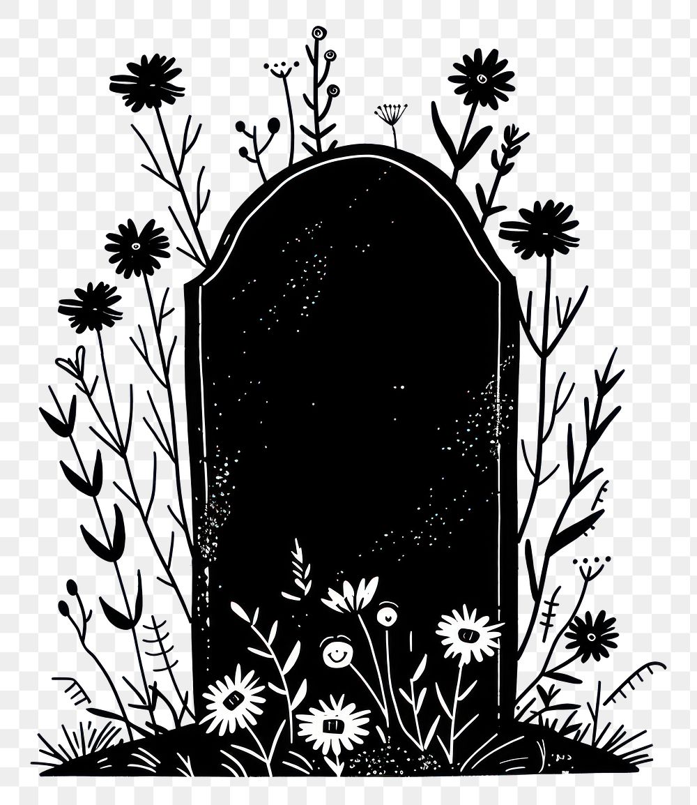 PNG Fun illustration cute funeral art gravestone tombstone.