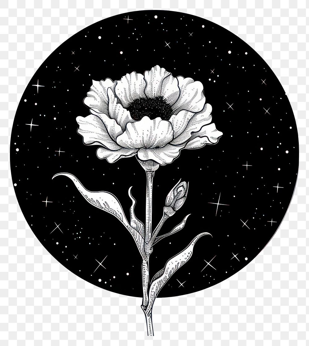PNG Surreal aesthetic carnation logo art illustrated asteraceae.