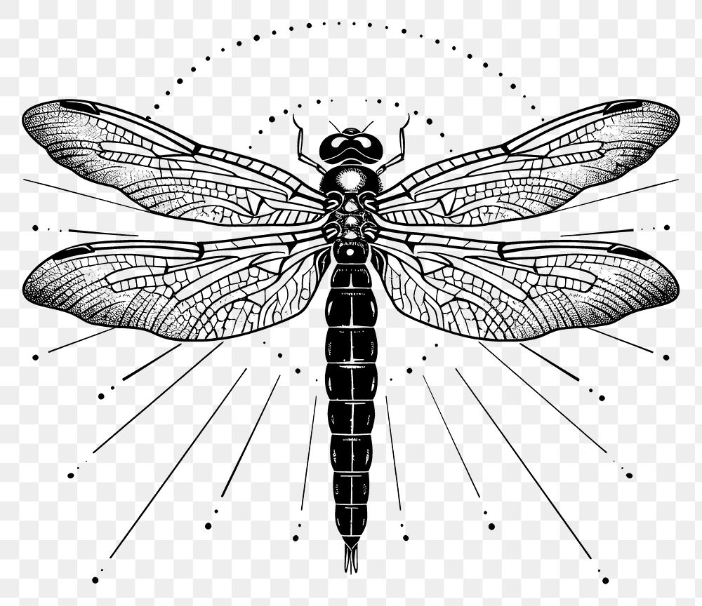 PNG Surreal aesthetic dragonfly logo invertebrate anisoptera animal.
