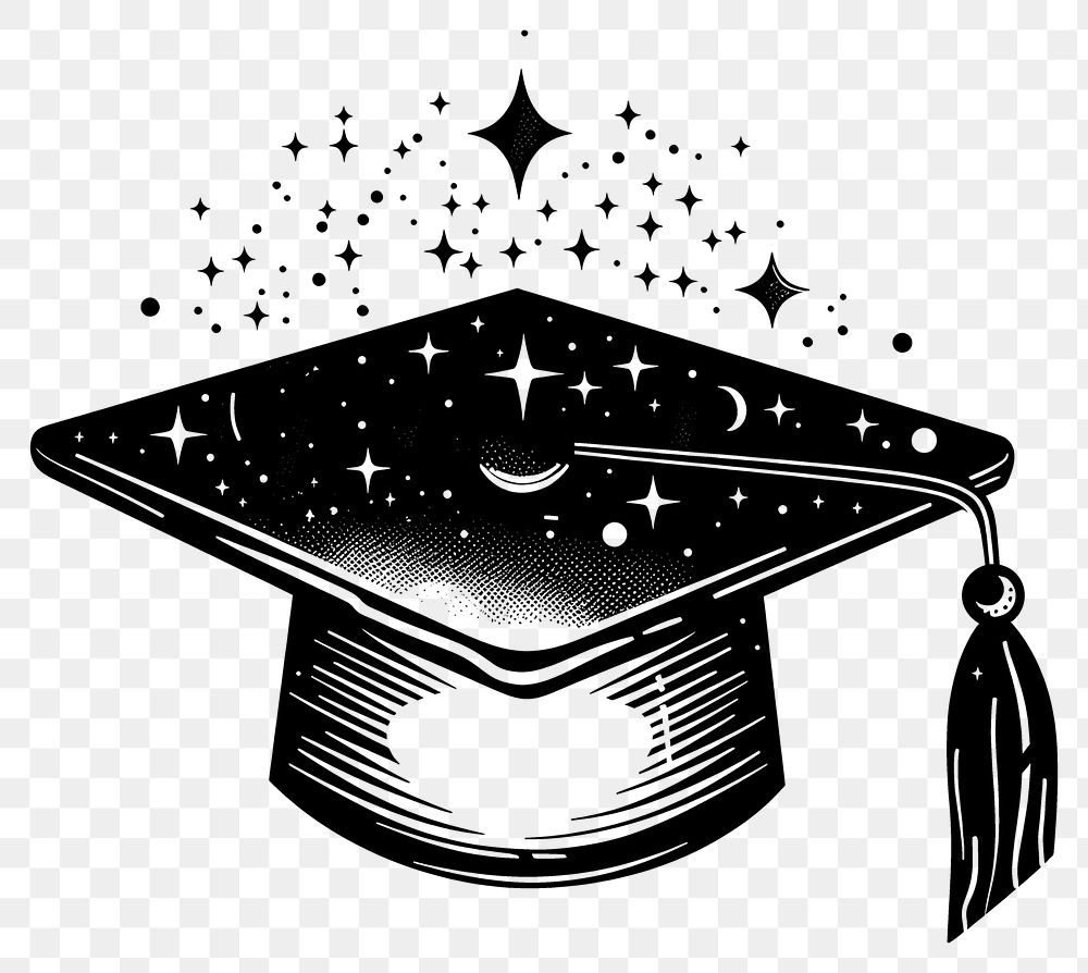 PNG Surreal aesthetic graduation hat logo art people person.