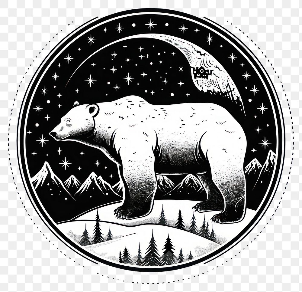 PNG Surreal aesthetic polar bear logo wildlife jacuzzi animal.