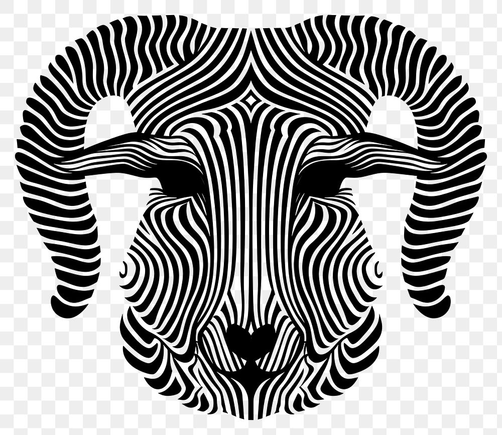 PNG  Surreal aesthetic sheep logo wildlife stencil animal.