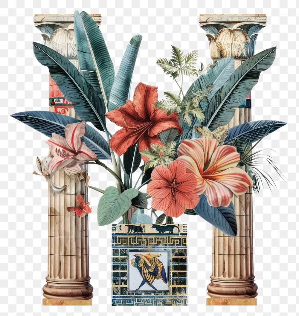 PNG Flower Collage egypt wall flower architecture blossom.