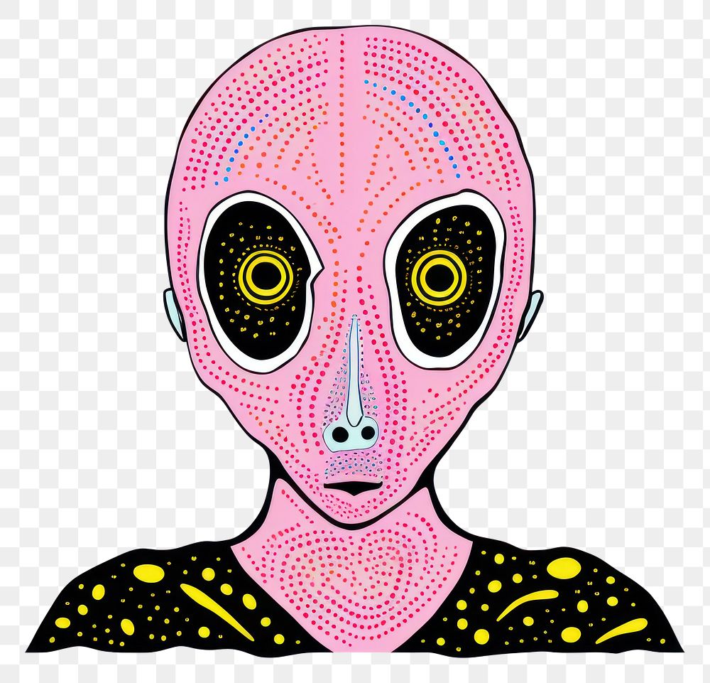 PNG A vector graphic of alien illustrated drawing sketch.
