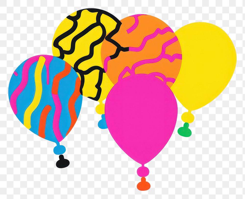 PNG A vector graphic of balloons.
