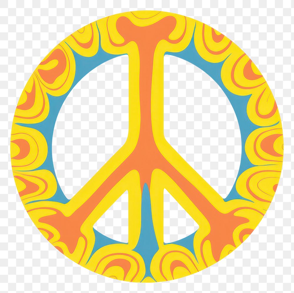 PNG A vector graphic of peace symbol sticker emblem logo.