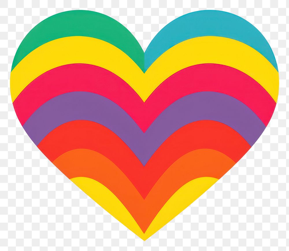 PNG A vector graphic of rainbow heart tin.