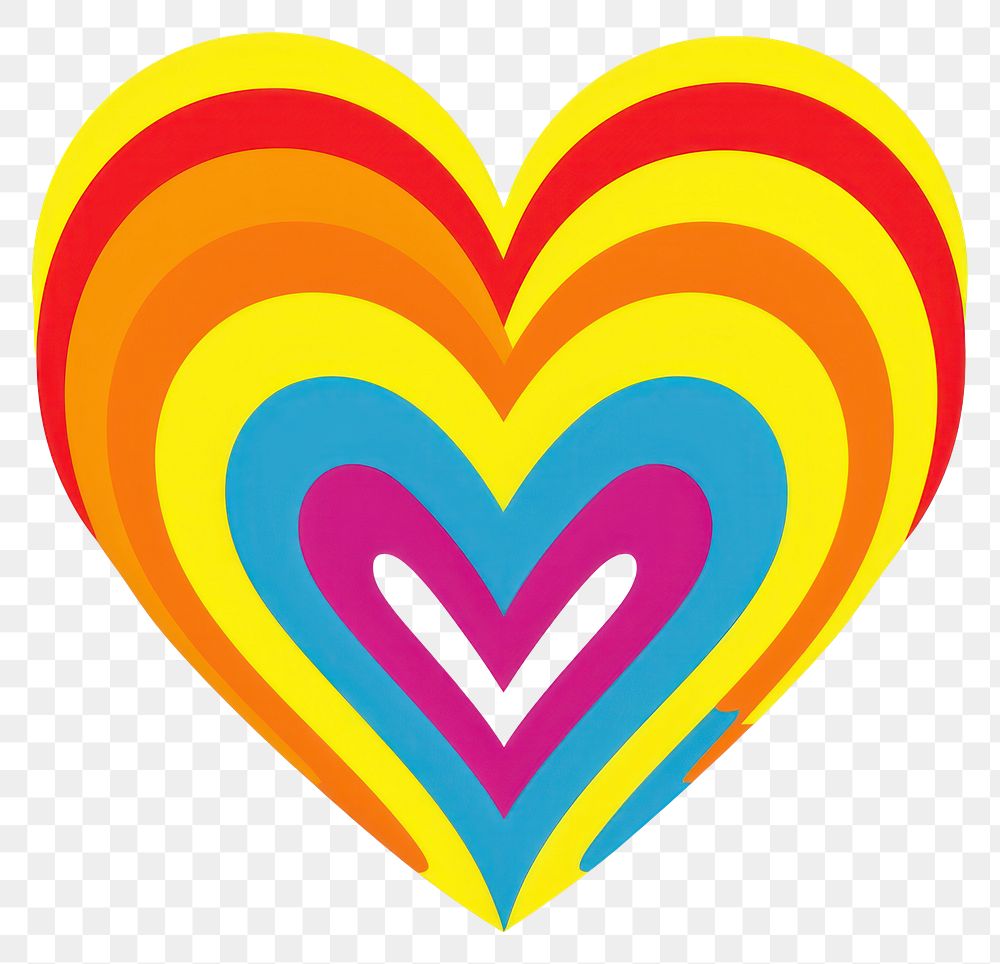 PNG A vector graphic of rainbow heart.