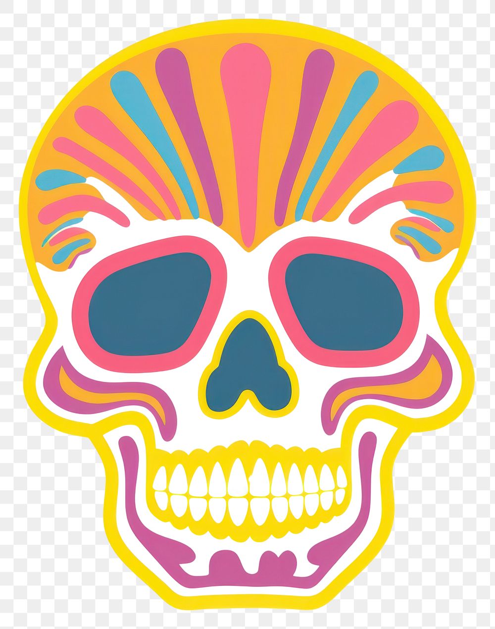 PNG A vector graphic of skull sticker person human.