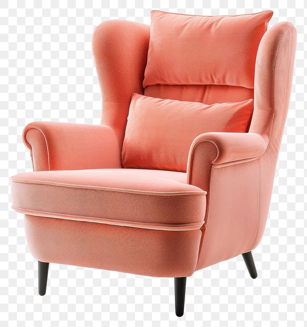 PNG Photo peach cozy chair furniture armchair.