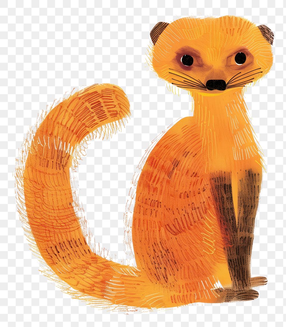 PNG Cute mongoose illustration animal wildlife meerkat.