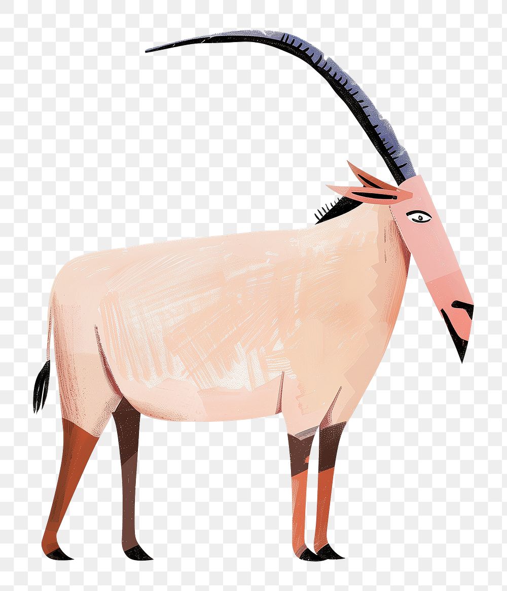 Oryx antelope png wild animal digital art, transparent background