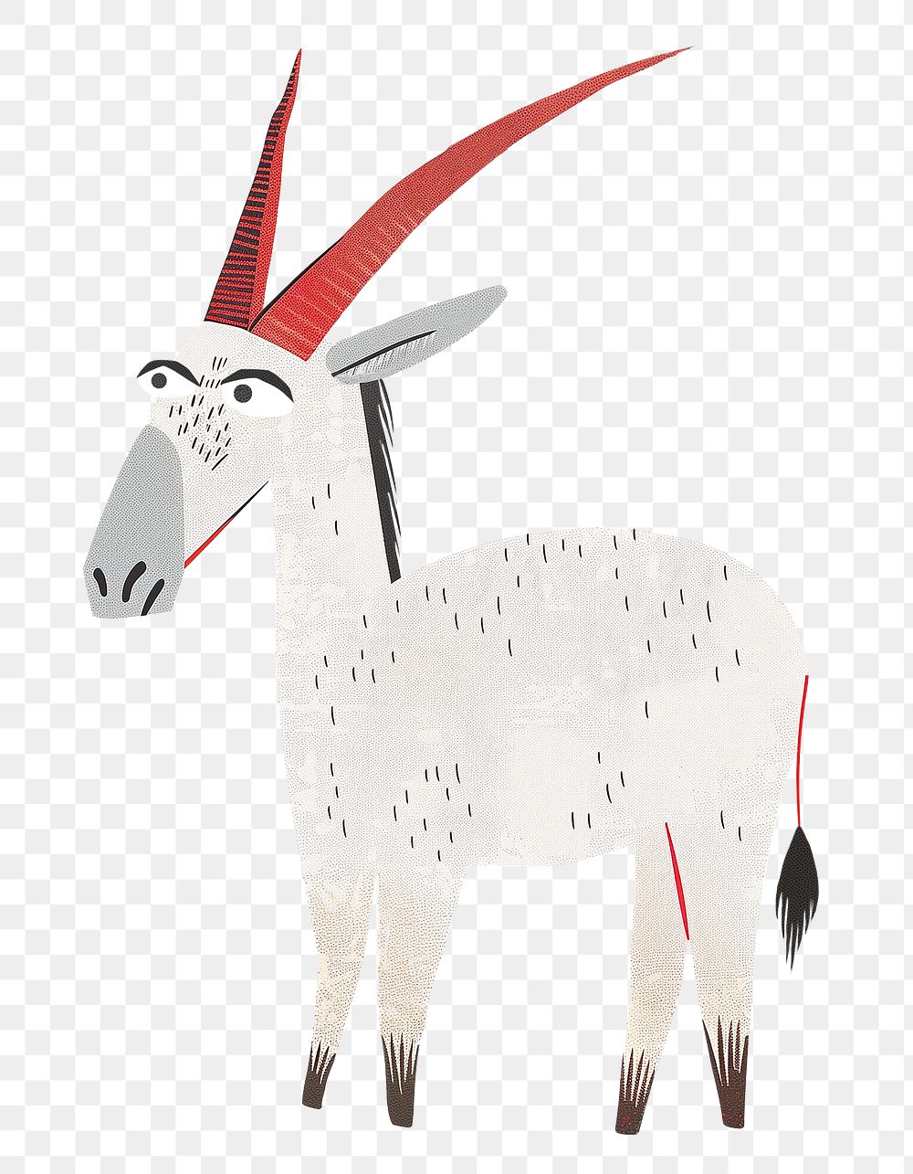 Oryx antelope png wild animal digital art, transparent background