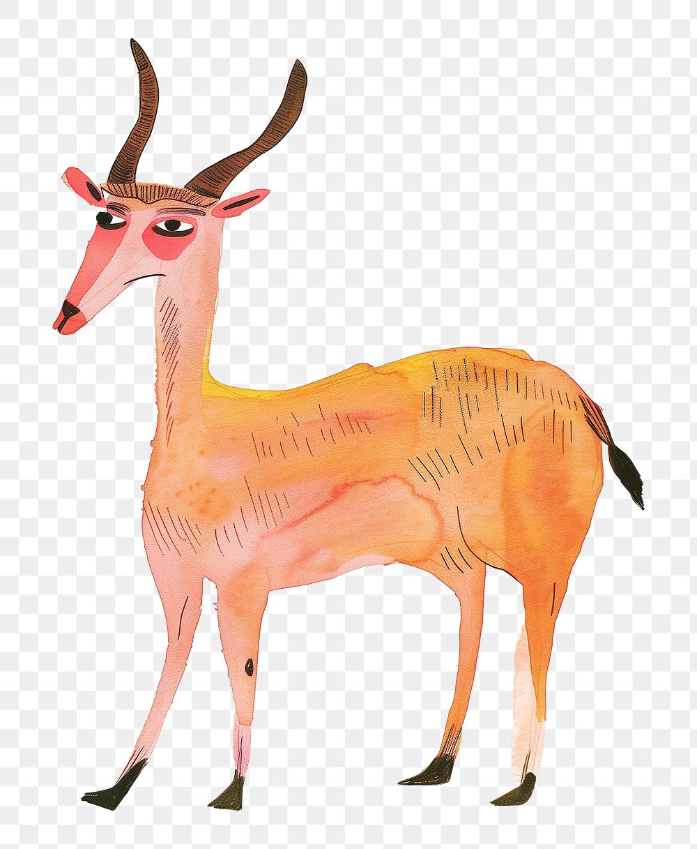 PNG African antelope Hartebeest digital art, transparent background
