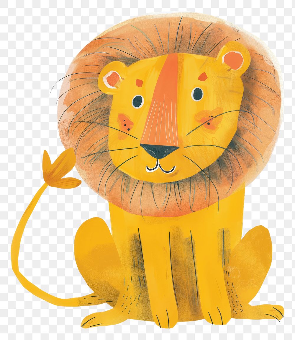 PNG Cute lion illustration animal wildlife mammal.
