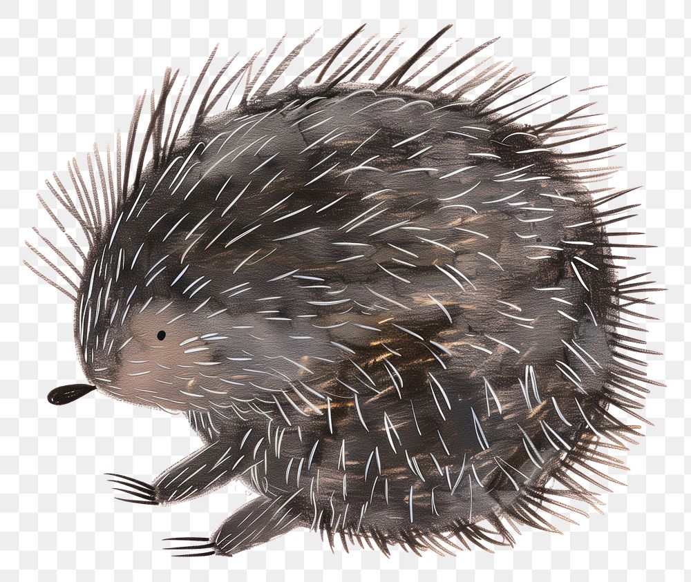 PNG Cute Porcupine illustration porcupine animal hedgehog.