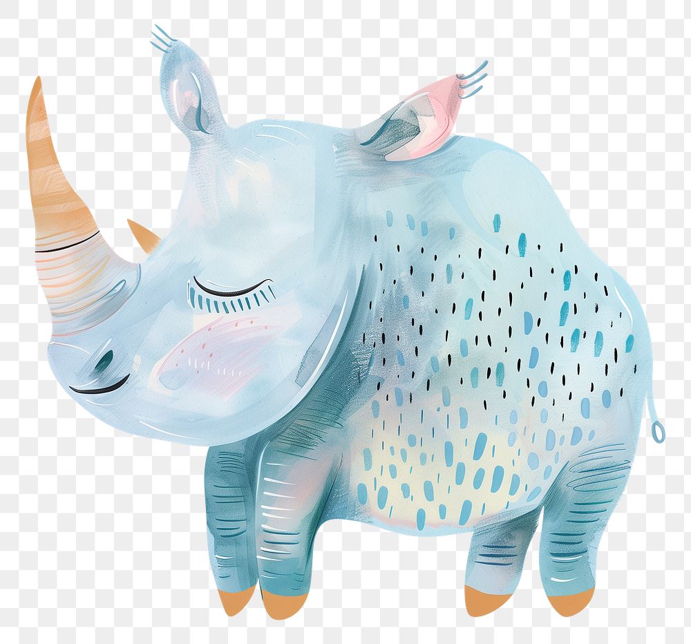 Rhinoceros png wild animal digital art, transparent background