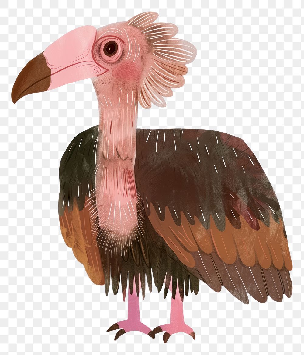 PNG Cute vulture illustration animal condor bird.