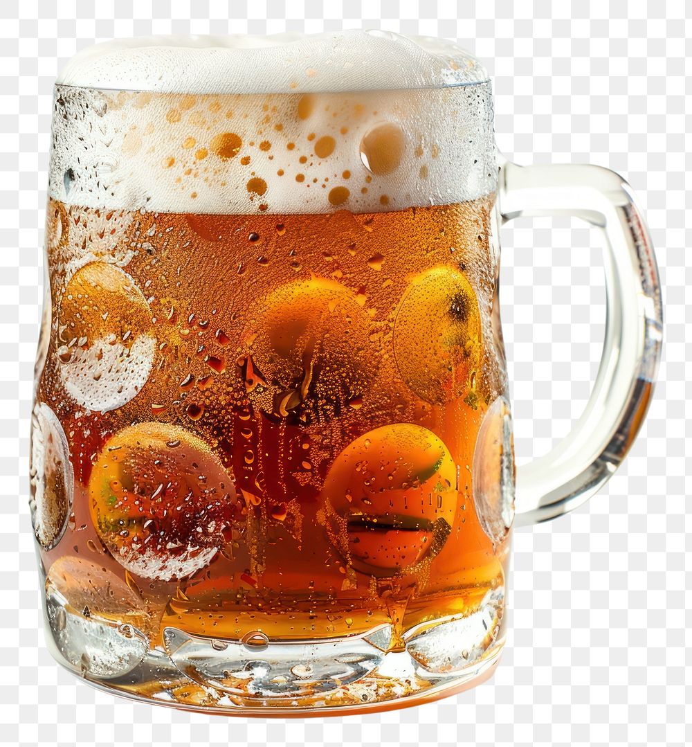 PNG Glass of cold beer with foam glass beverage alcohol.