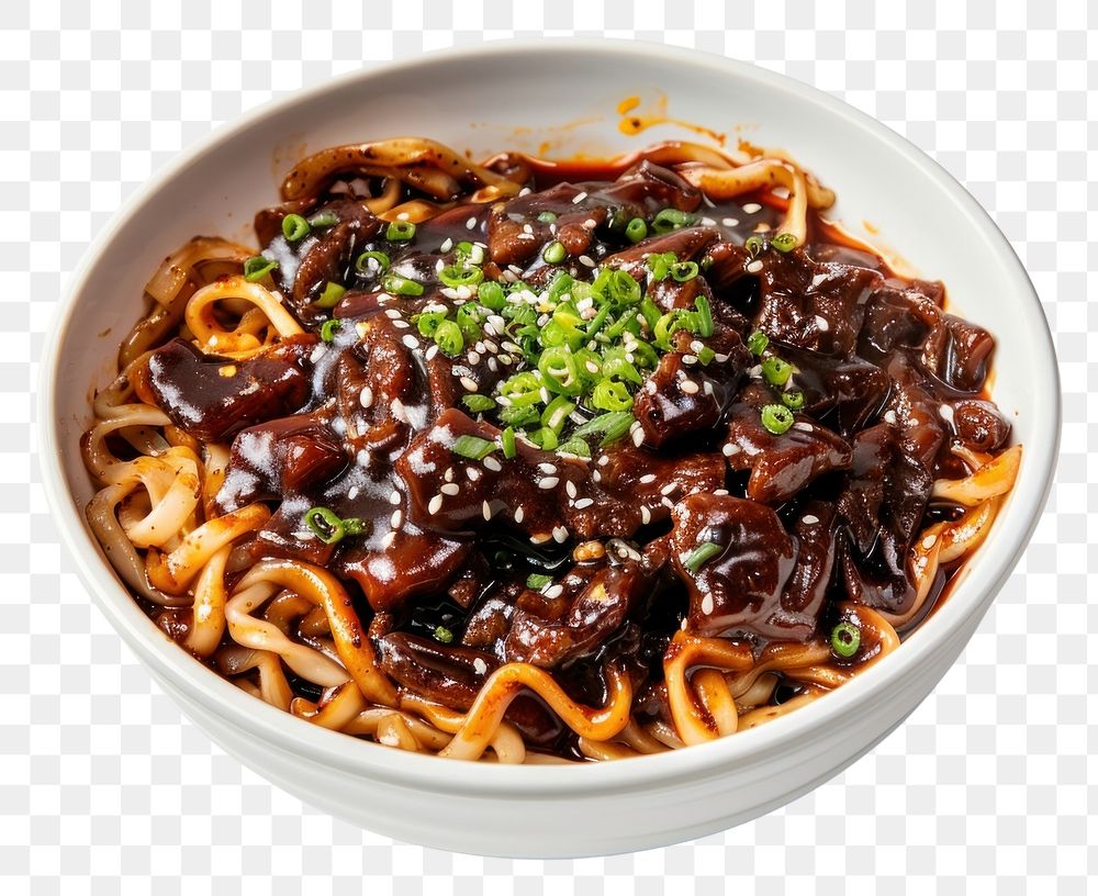 PNG Jjajangmayeon food spaghetti noodle.