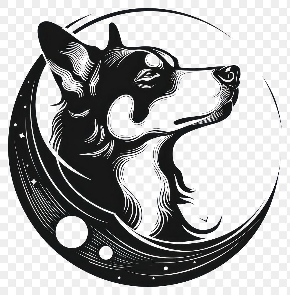 PNG Surreal abstract dog logo photography animal canine.