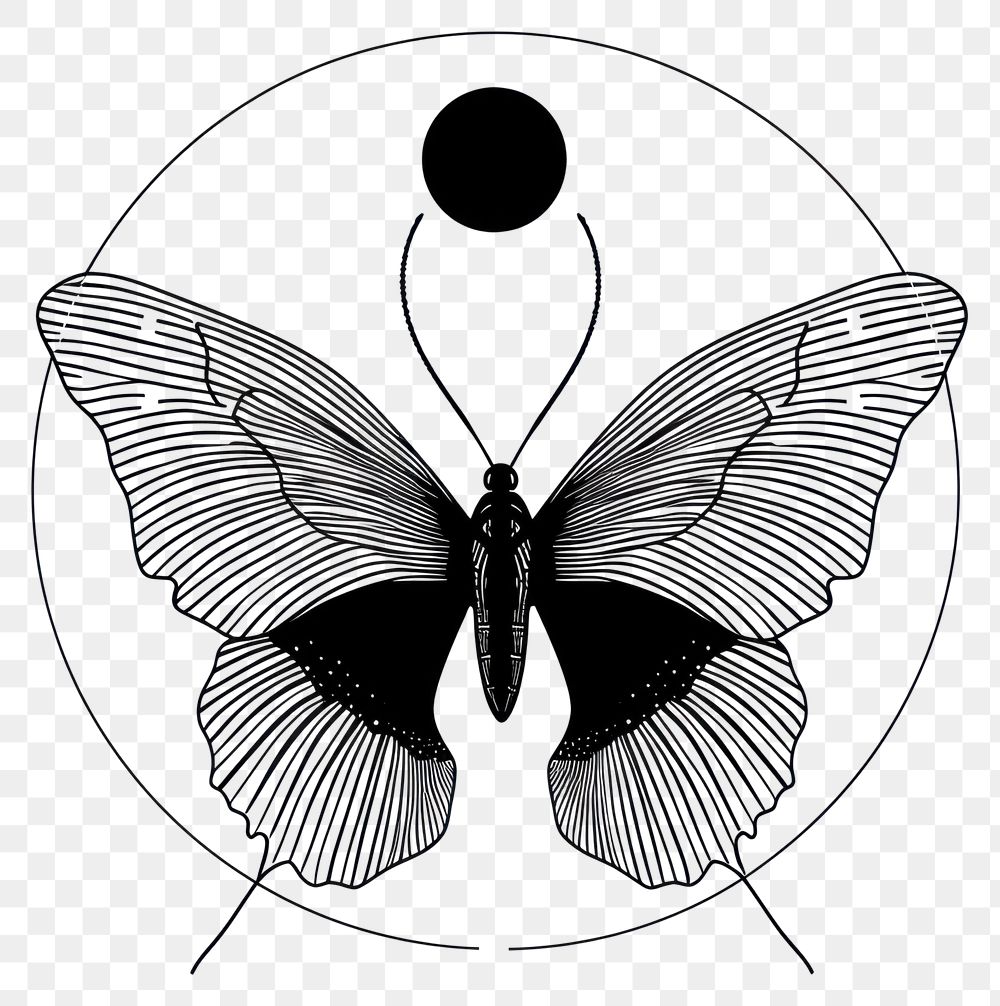 PNG Aesthetic butterfly logo art illustrated drawing.