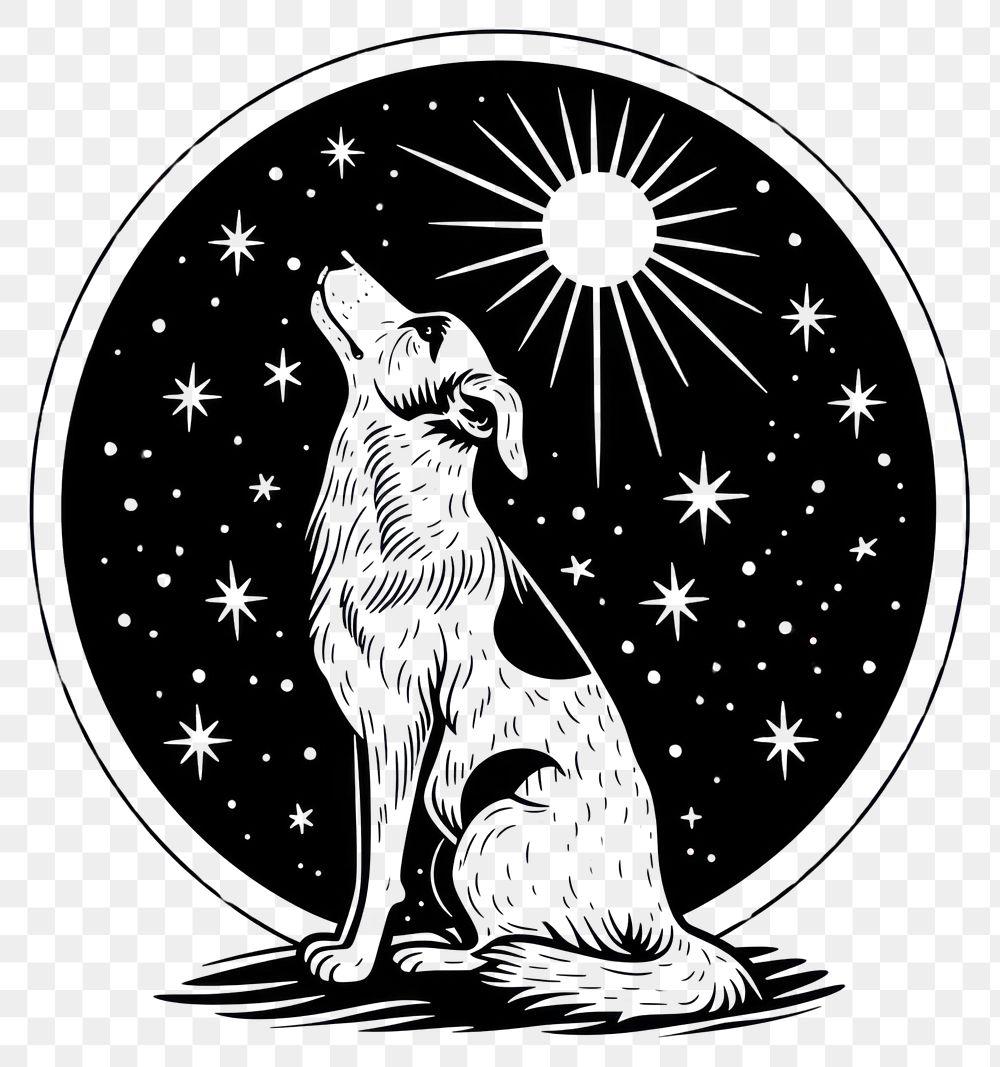 PNG Surreal aesthetic dog logo art animal mammal.
