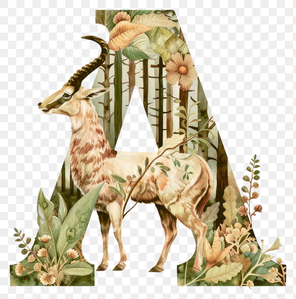 PNG The letter A art antelope animal.