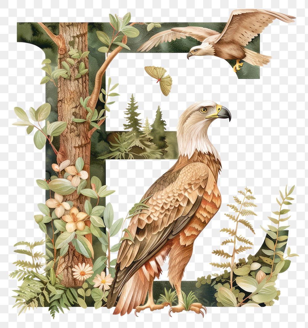 PNG The letter E buzzard animal nature.