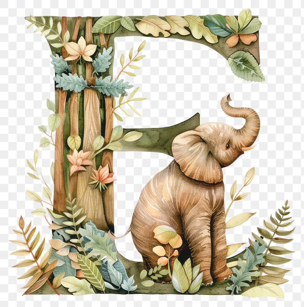 PNG The letter E elephant nature mammal.