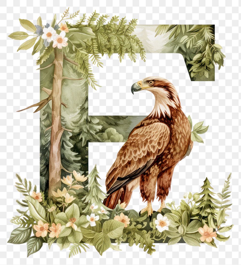 PNG The letter E nature eagle bird.