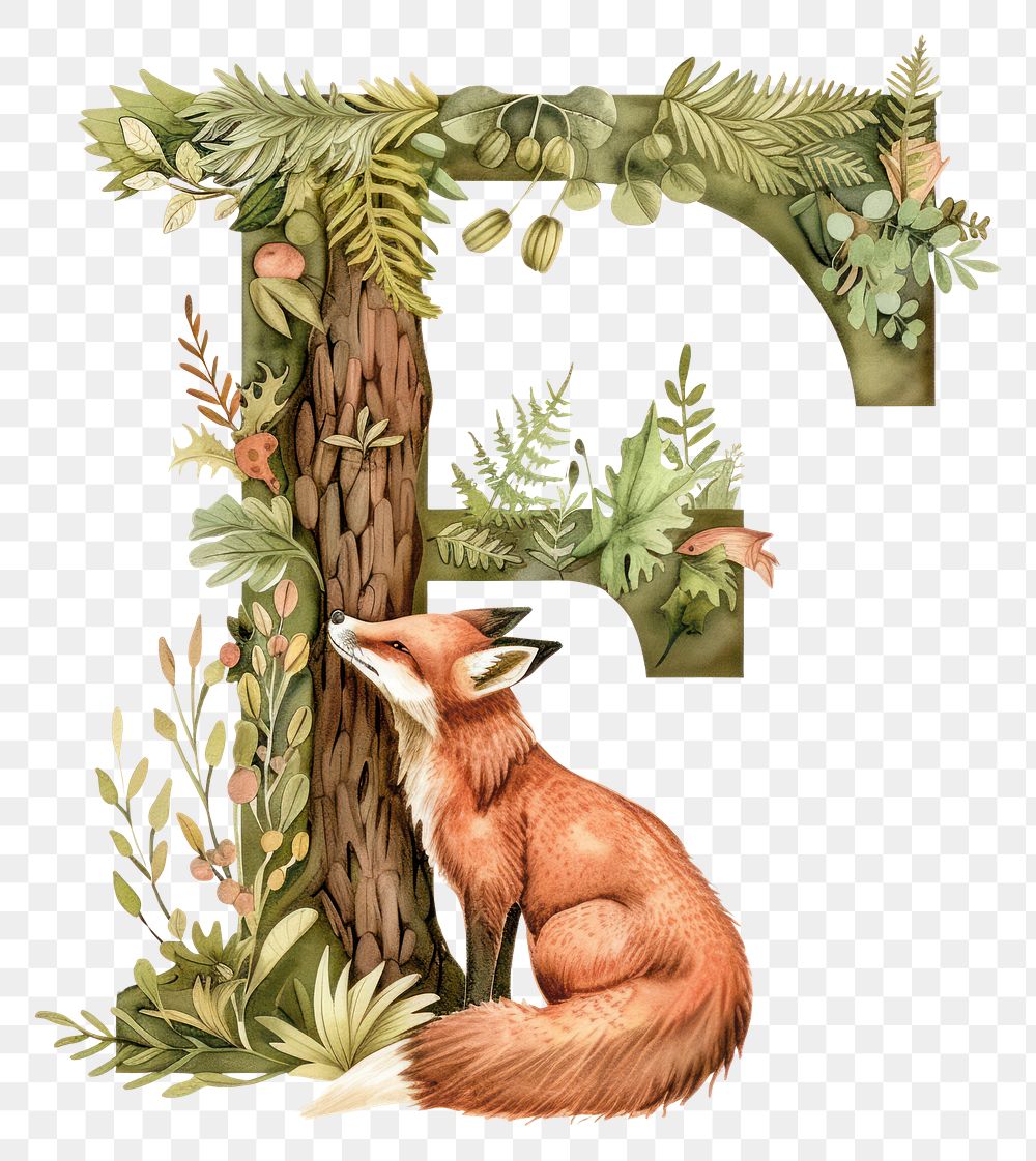 PNG The letter F fox nature mammal.