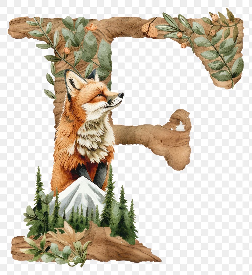 PNG The letter F fox nature animal.