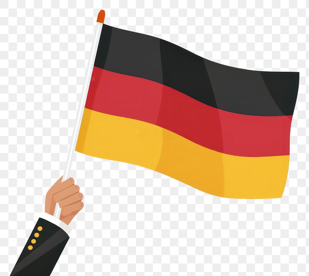 PNG Vector illustration of hand holding germany flag.