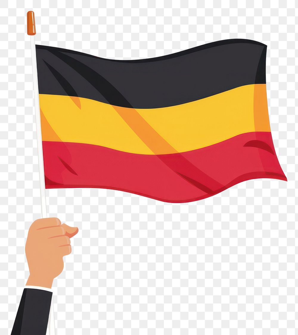 PNG Vector illustration of hand holding germany flag belgium flag.